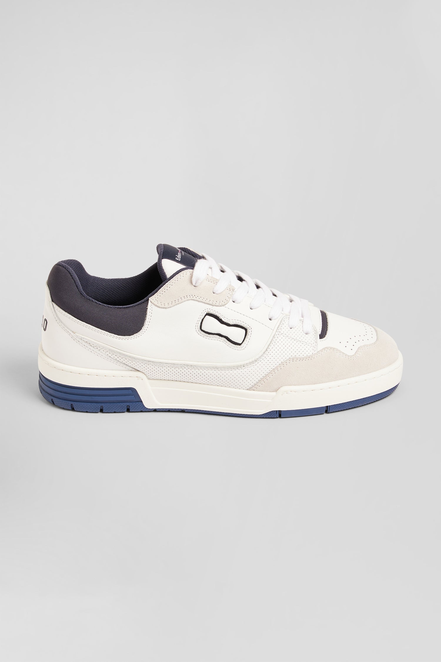 EP10 beige and navy blue leather sneakers Eden Park