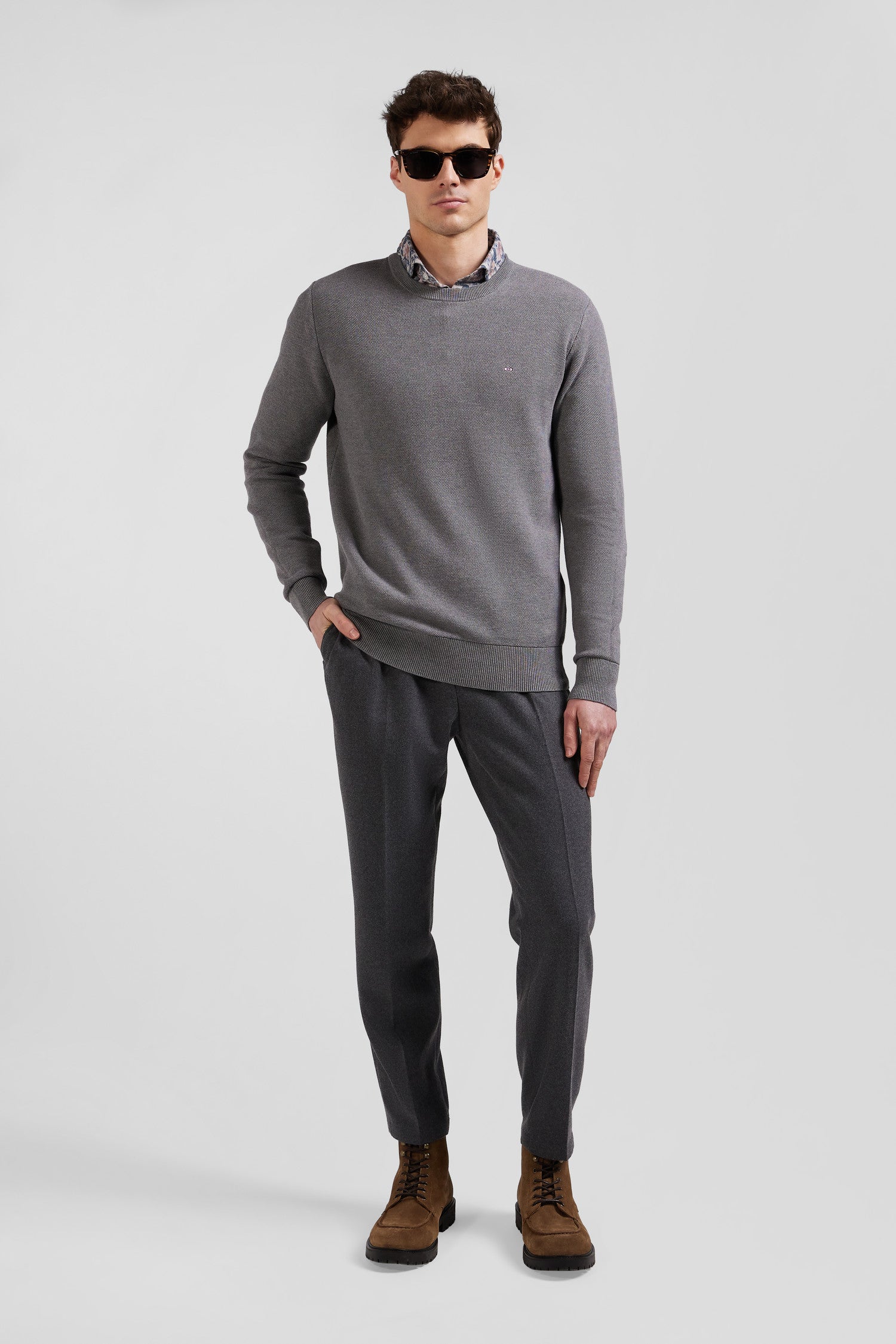 Pull eden park homme gris sale