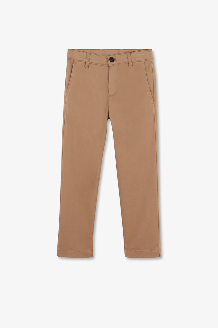 Pantalon chino beige en coton stretch