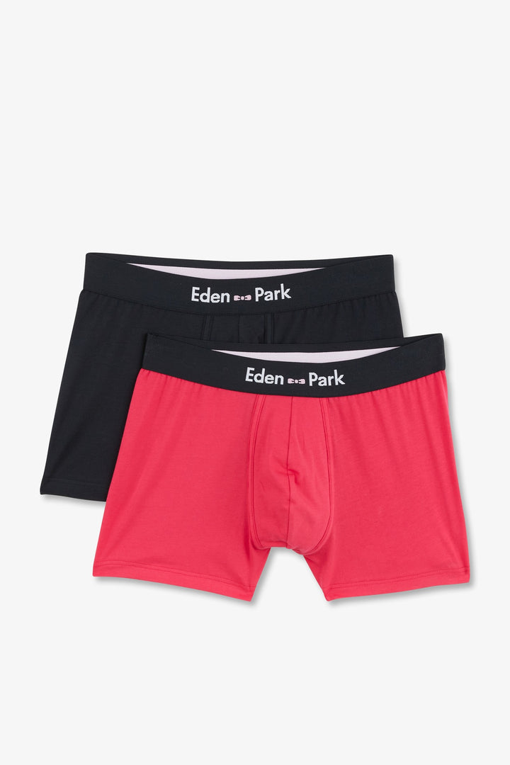 Pack de 2 boxers uni rouge et noir