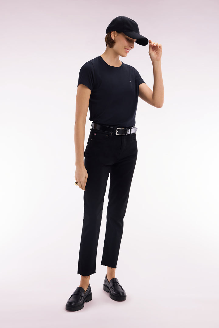 Jean 5 poches en denim stretch noir coupe slim