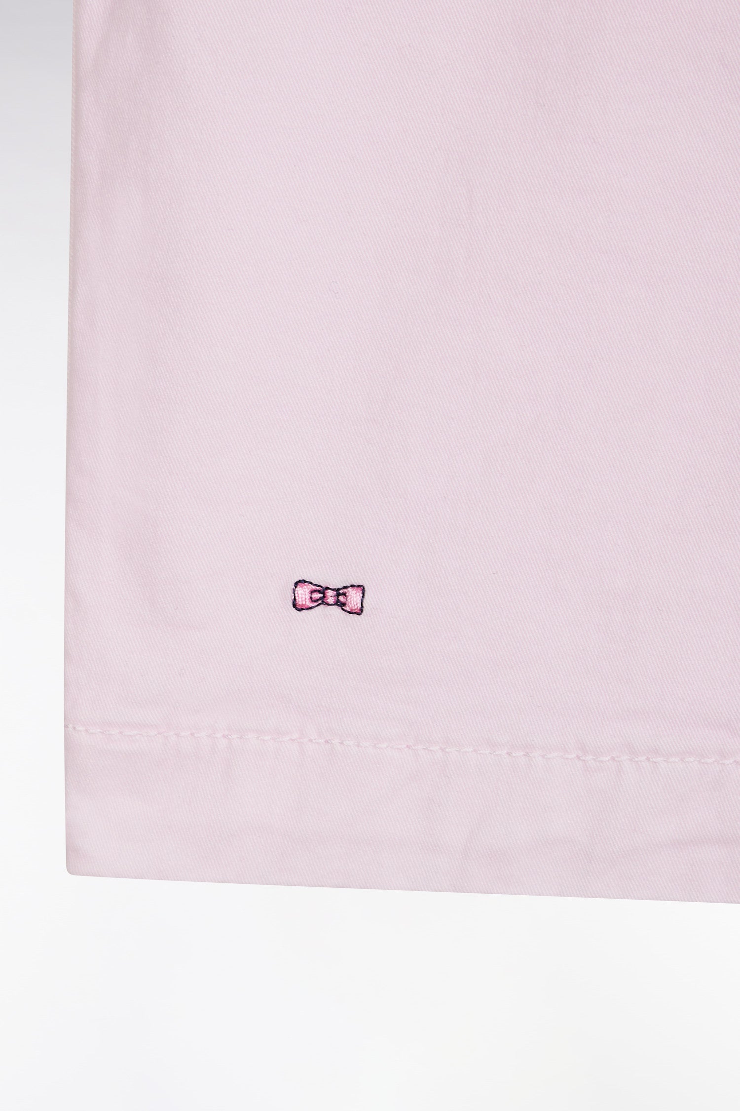 Short à taille élastique en coton stretch uni rose