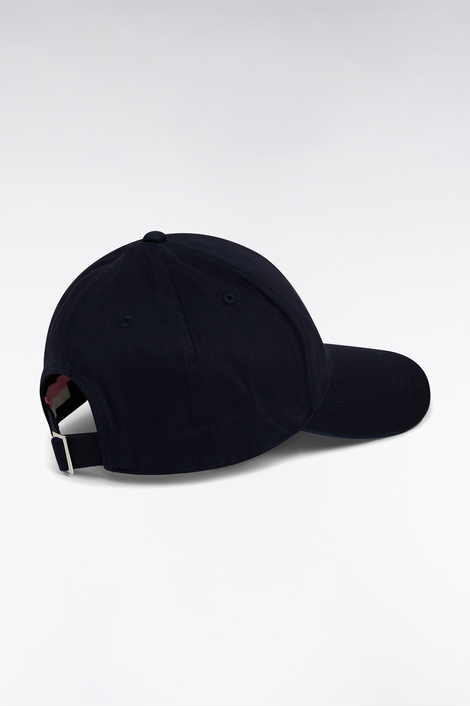 Casquette en twill de coton marine visière passepoilée