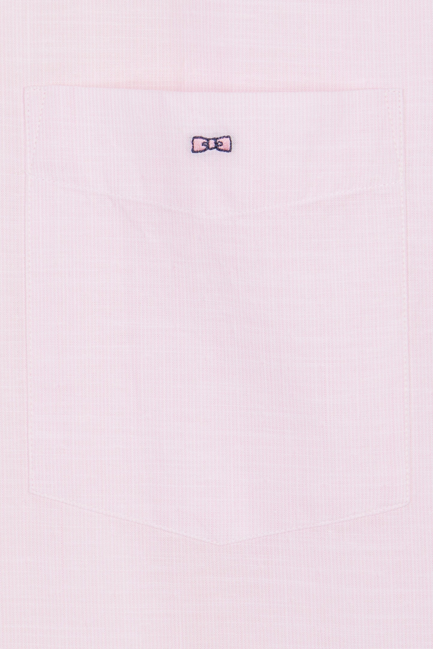 Chemise à manches courtes en coton rose coupe droite