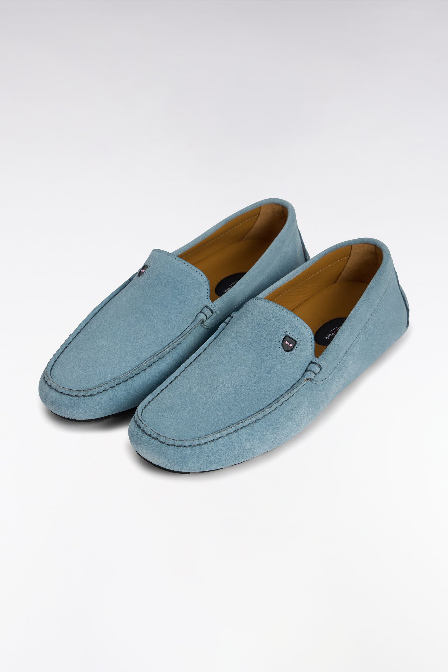 Mocassins en cuir suédé bleu ciel