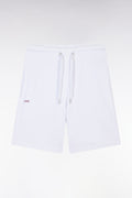 Short en molleton coton blanc coupe droite