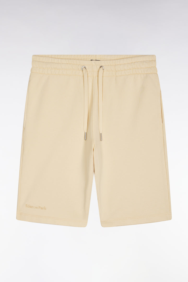 Short en molleton coton ocre coupe décontractée