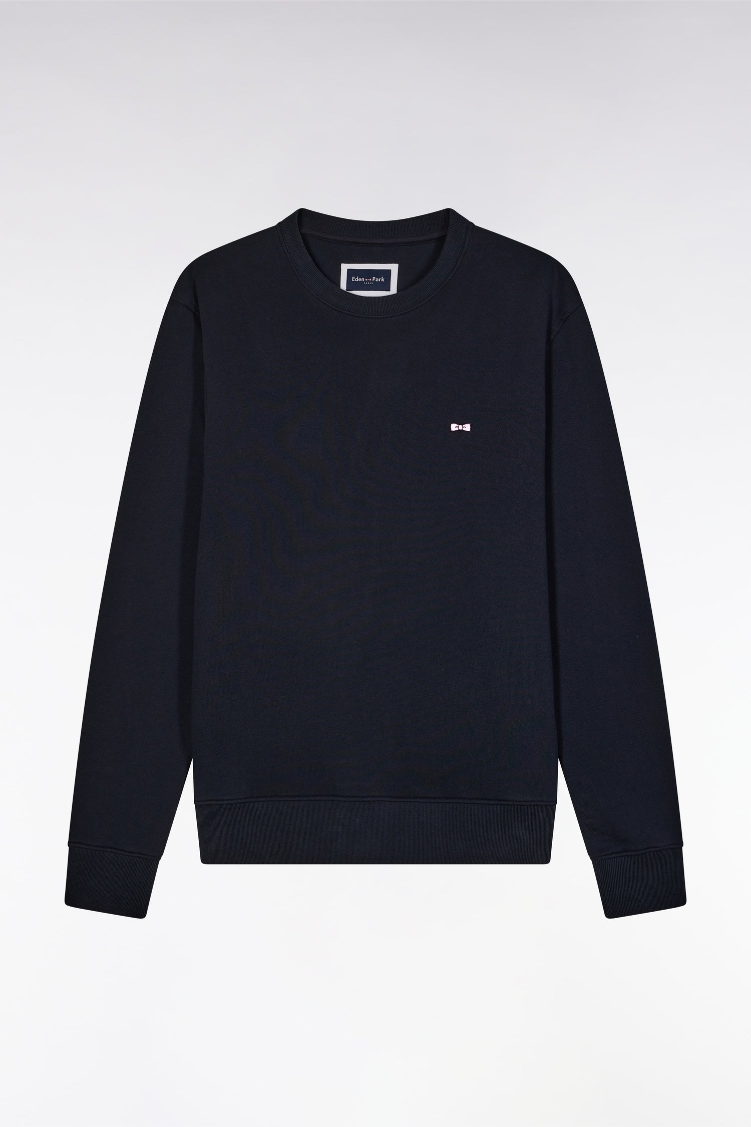 Sweatshirt en molleton coton marine coupe droite