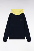 Sweatshirt en molleton coton bicolore jaune coupe décontractée