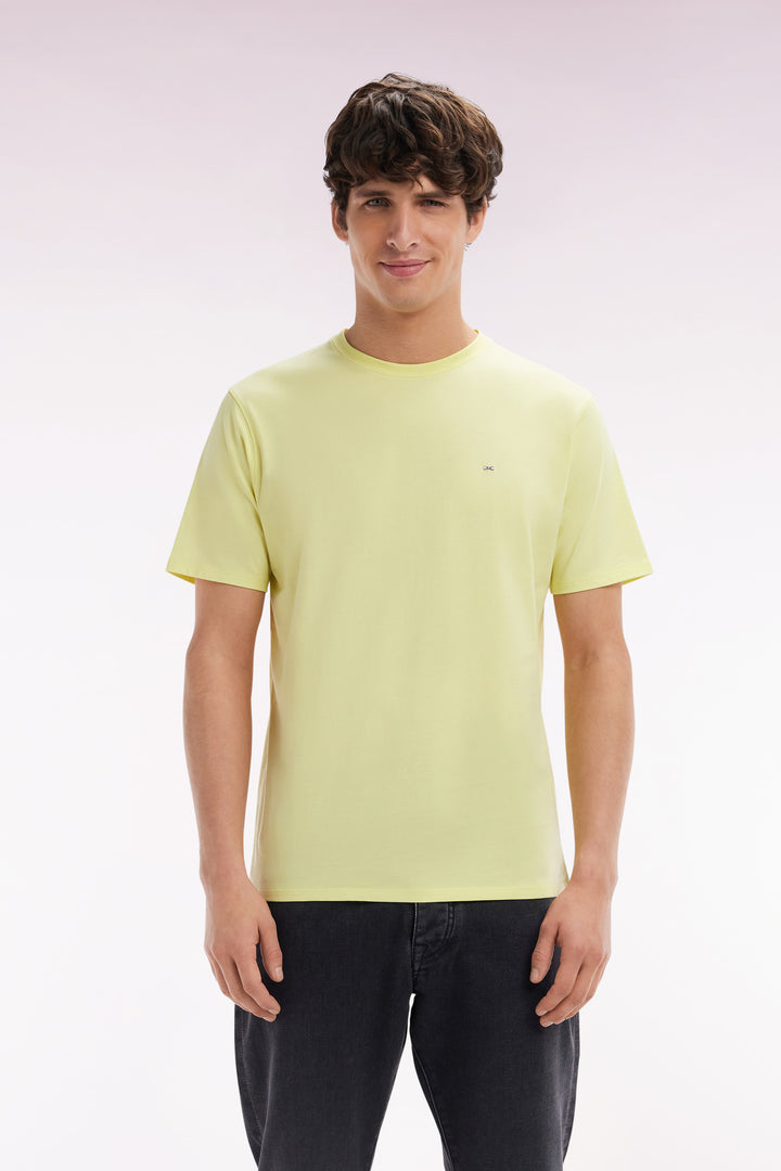 T-shirt en coton Pima jaune coupe droite