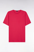 T-shirt en coton Pima fuchsia coupe droite