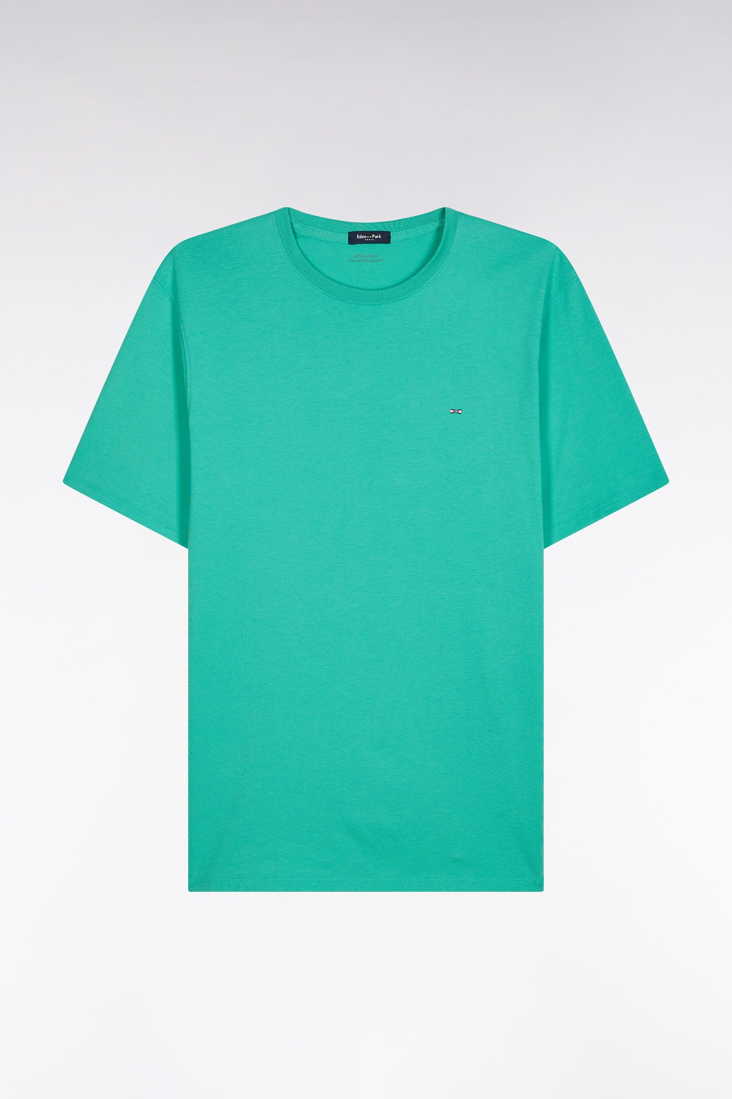 T-shirt en coton Pima vert coupe droite