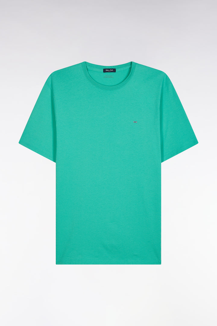 T-shirt en coton Pima vert coupe droite