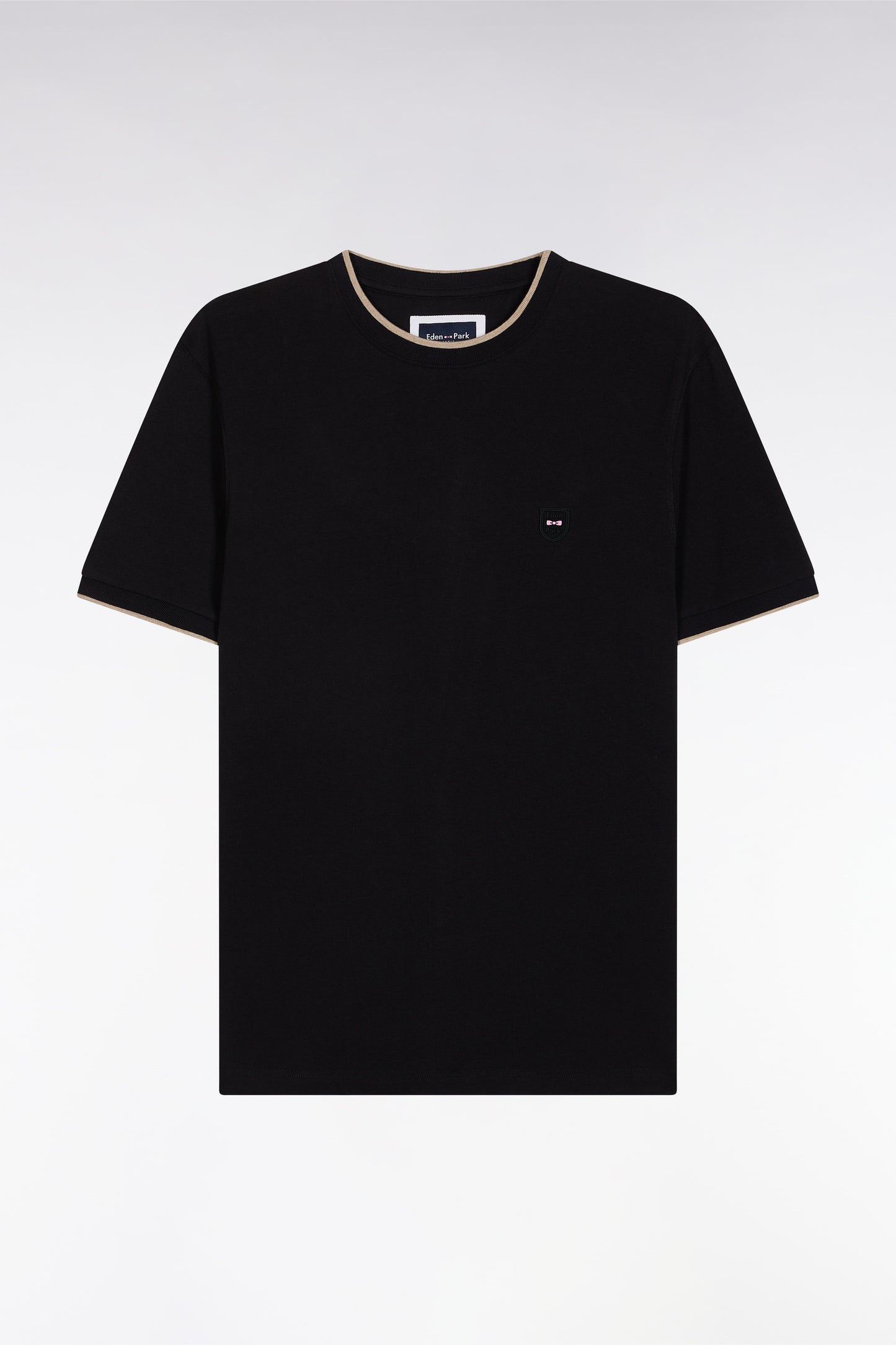 T-shirt en coton stretch noir coupe ajustée