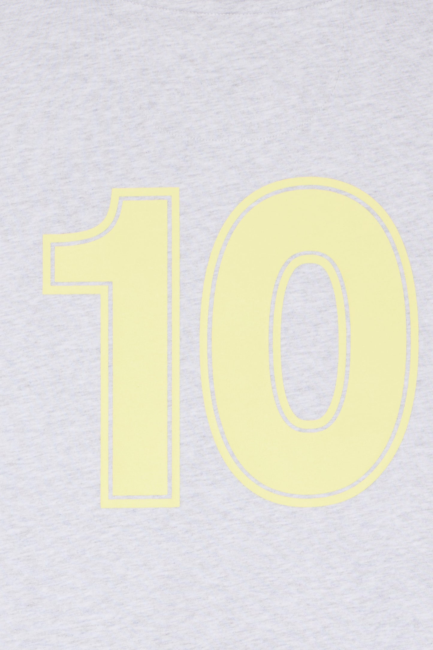 T-shirt 10 en coton gris et jaune coupe décontractée