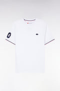 T-shirt XV de France en coton blanc broderie 10 coupe droite