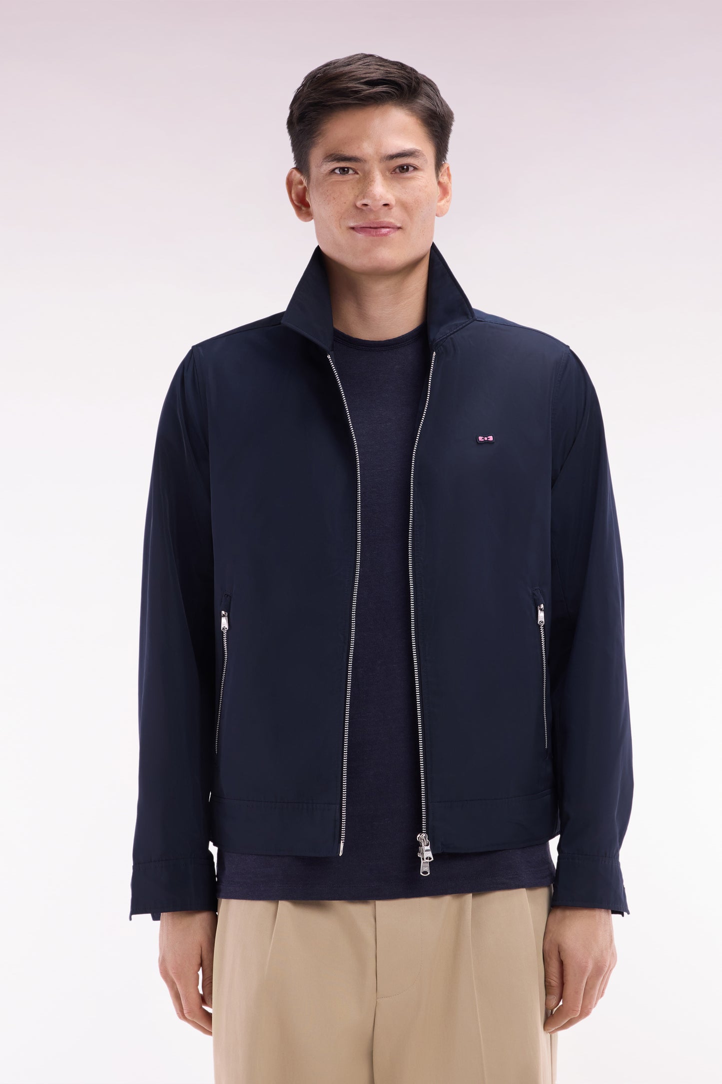 Blouson zippé bleu marine