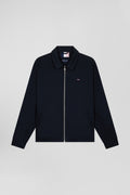 Blouson zippé déperlent en coton stretch marine