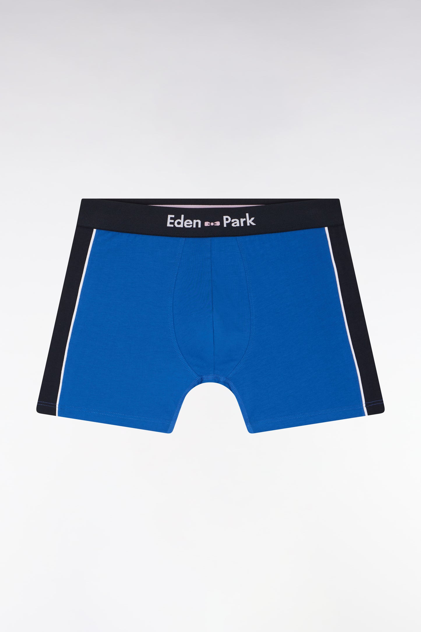 Boxer en jersey de coton stretch bleu détails marine