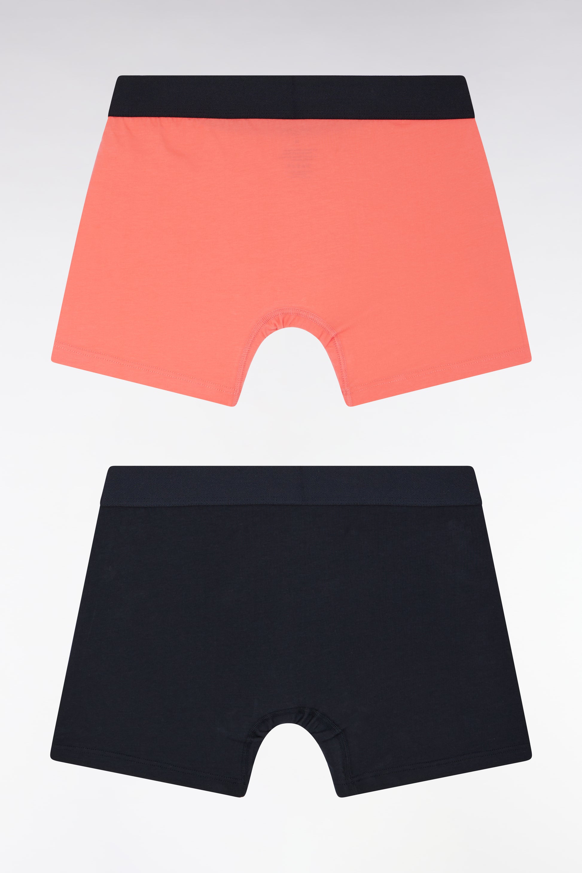 Lot de deux boxers en jersey de coton stretch marine et corail