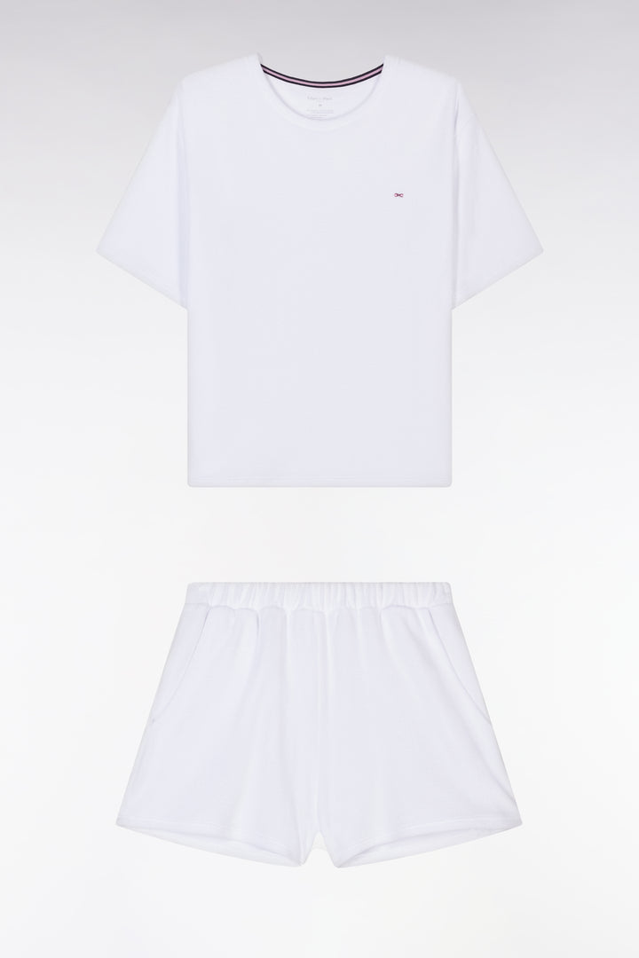 Pyjama court blanc