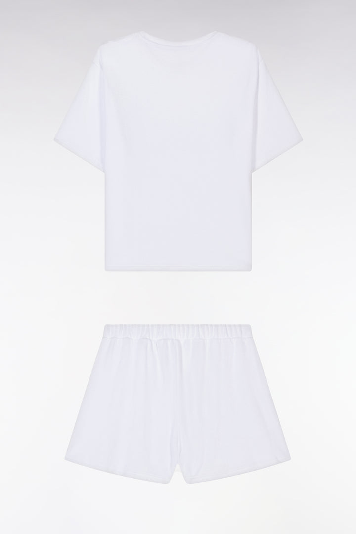 Pyjama court blanc