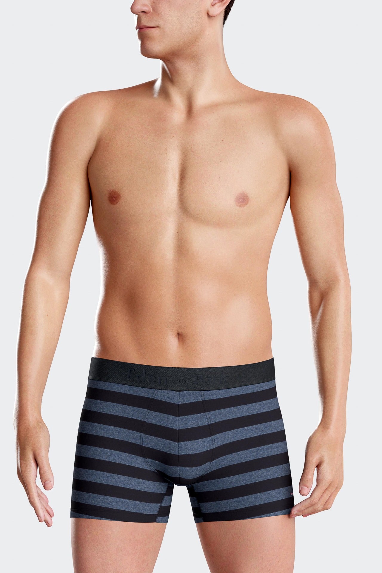 Dark blue striped stretch cotton boxers