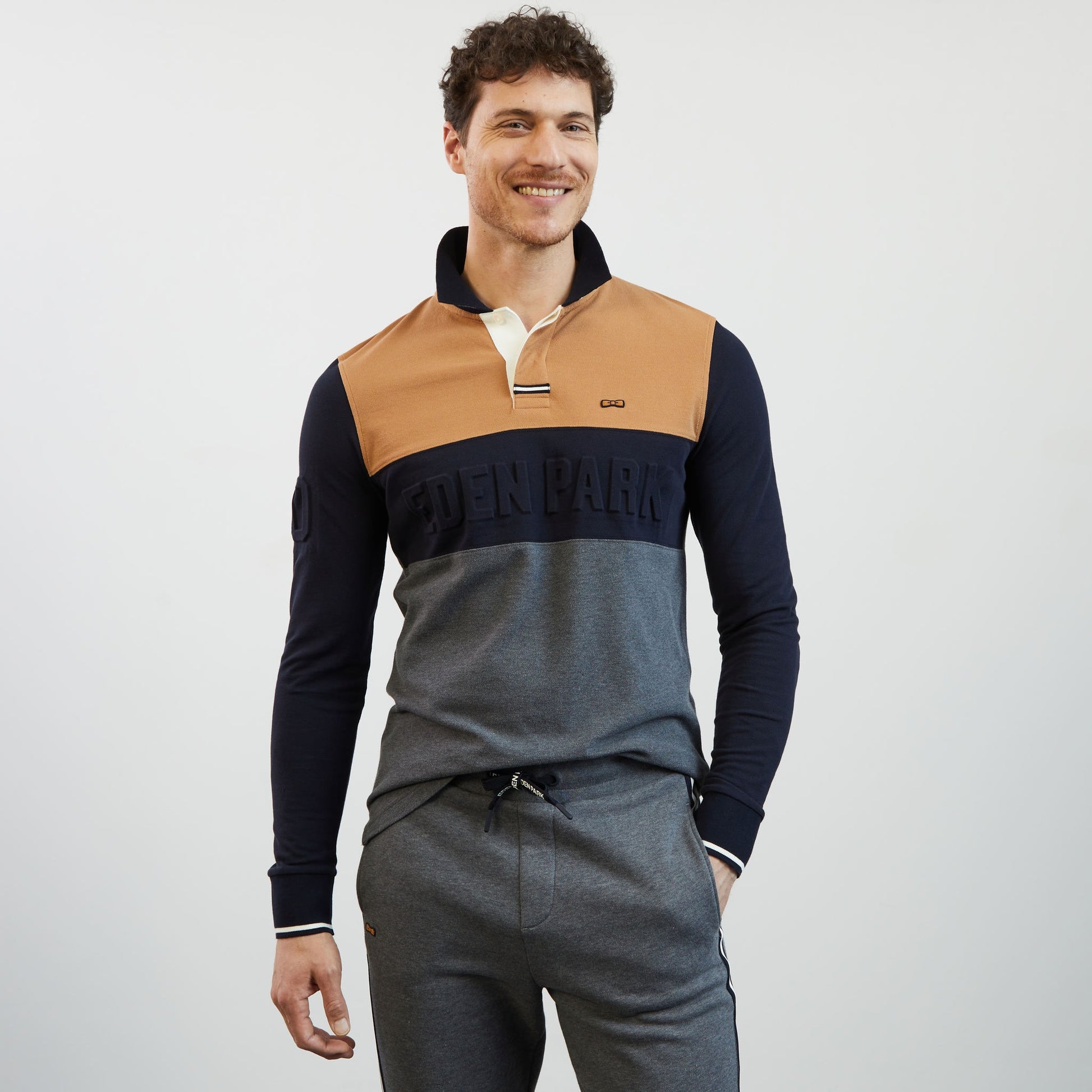 Homme Polo à manches longues en coton color-block Horizon (Blm3) | Polos  Eden Park – L'Artocrate