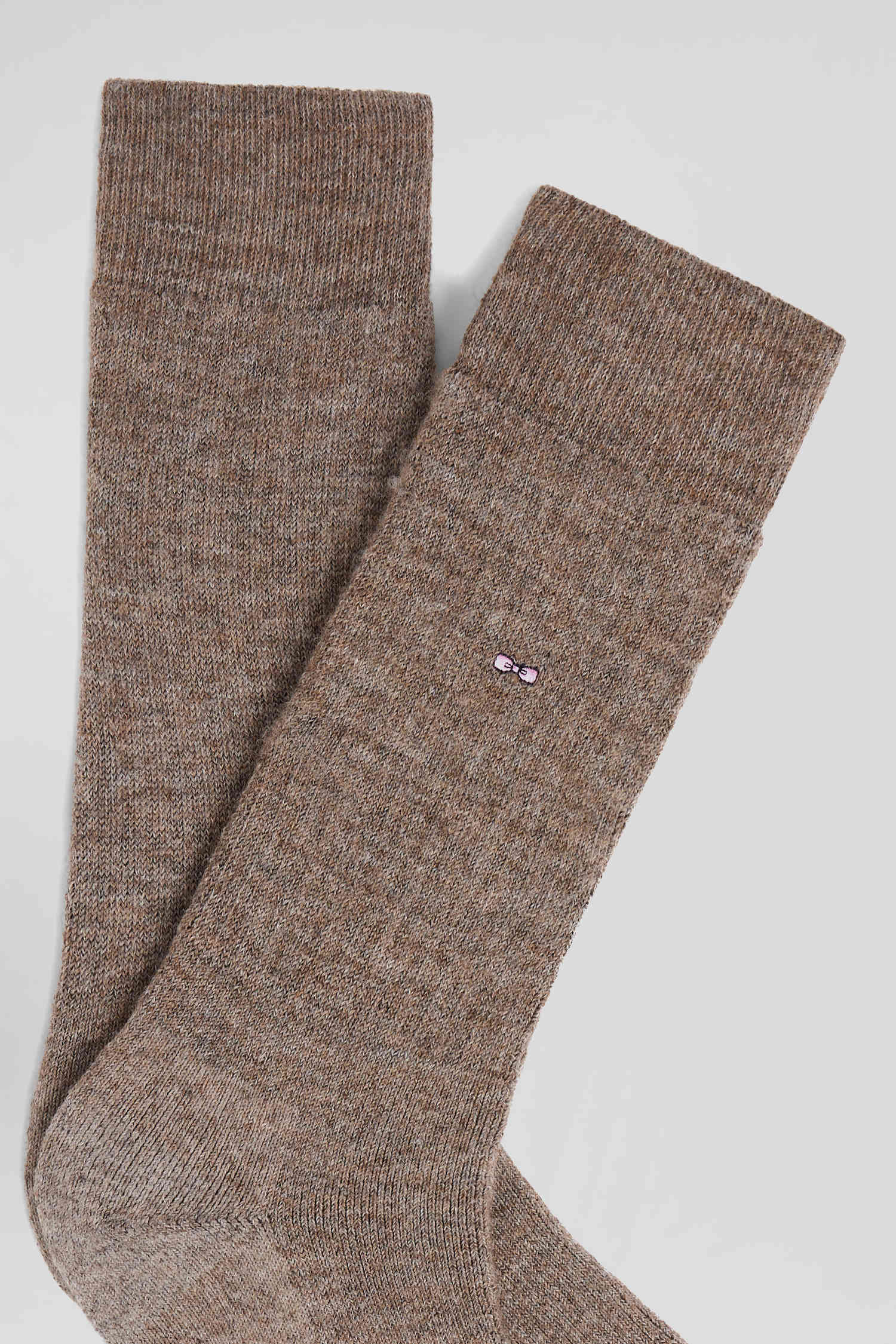 Paire de chaussettes homme en laine alpaga melangee marron Eden Park