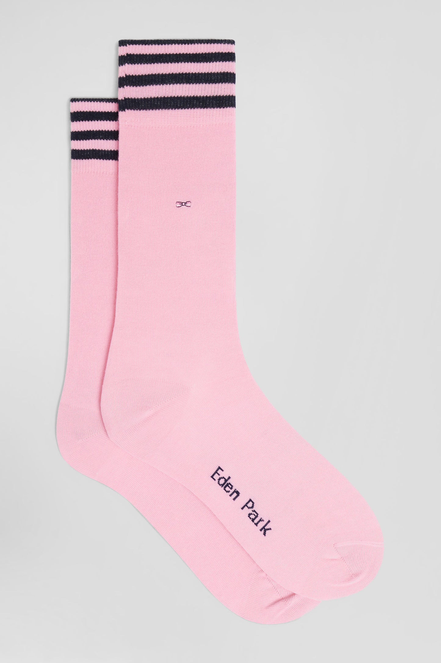 Paire de chaussettes roses à détails cerclés en coton stretch