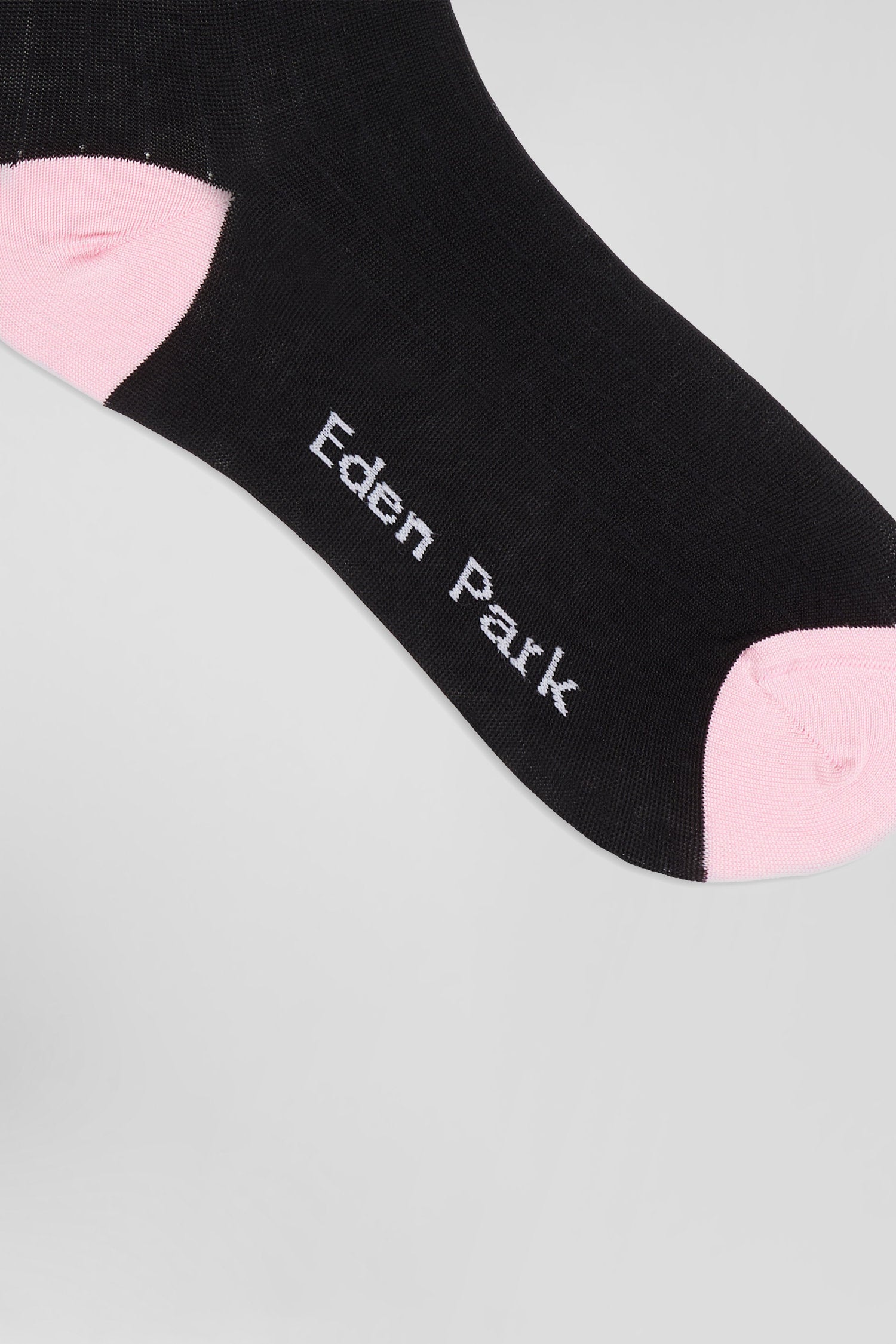 Paire de chaussettes en coton mélangé noire et rose