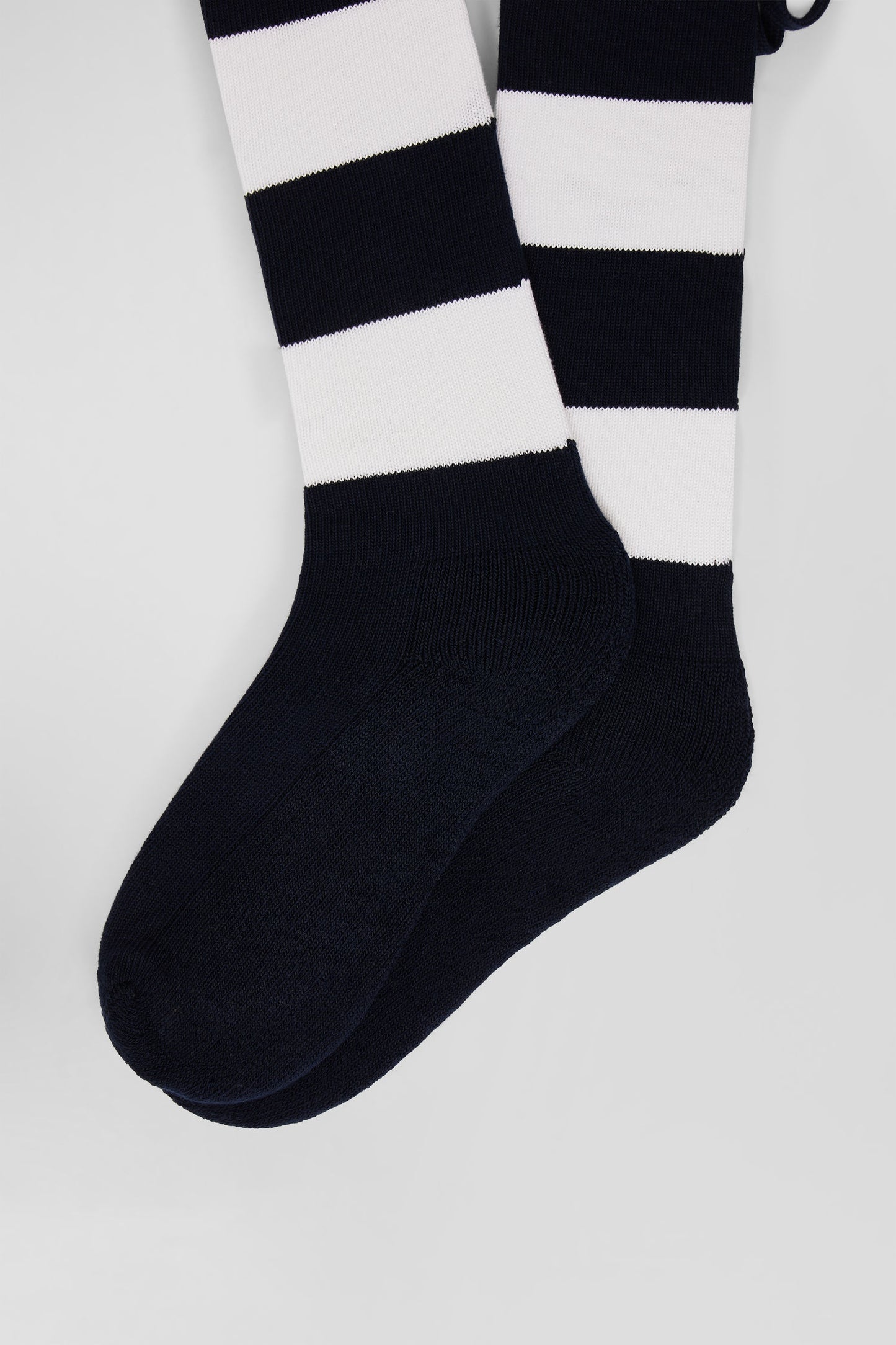 Chaussettes de rugby en coton stretch blanc cerclées