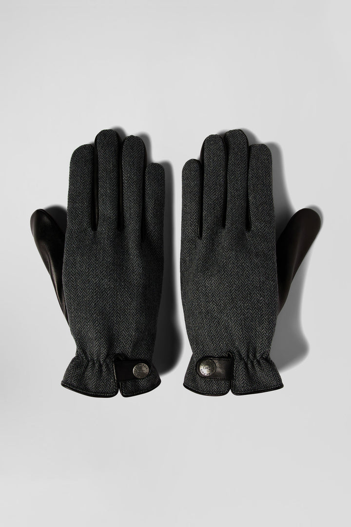 Paire de gants en cuir lisse noir