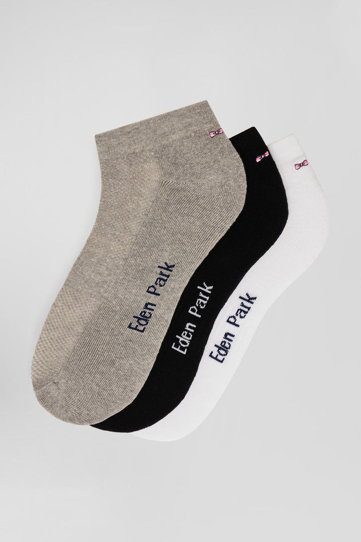 Lot de 3 paires de chaussettes en coton mélangé gris