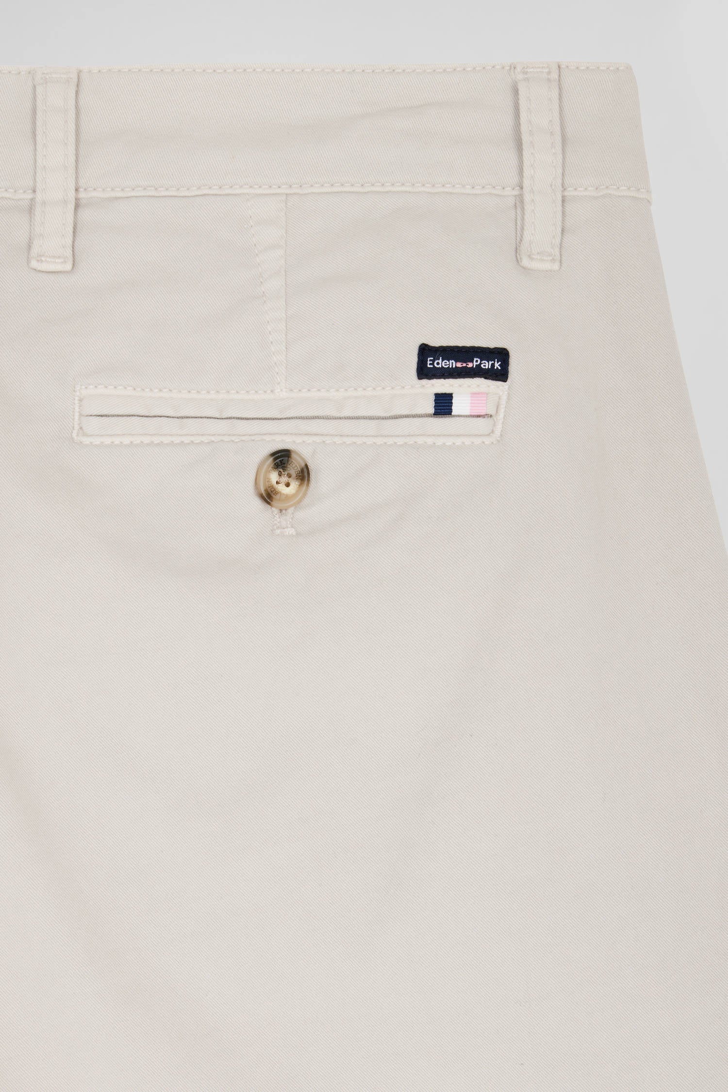 Pantalon chino camel en gabardine de coton stretch coupe Regular