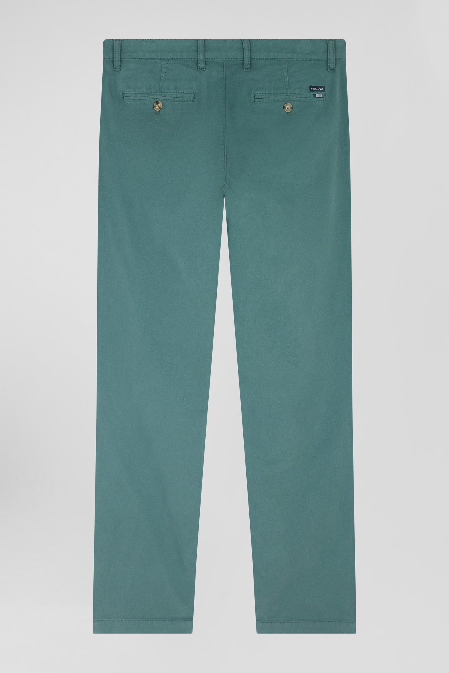 Pantalon chino vert en gabardine de coton stretch coupe Regular