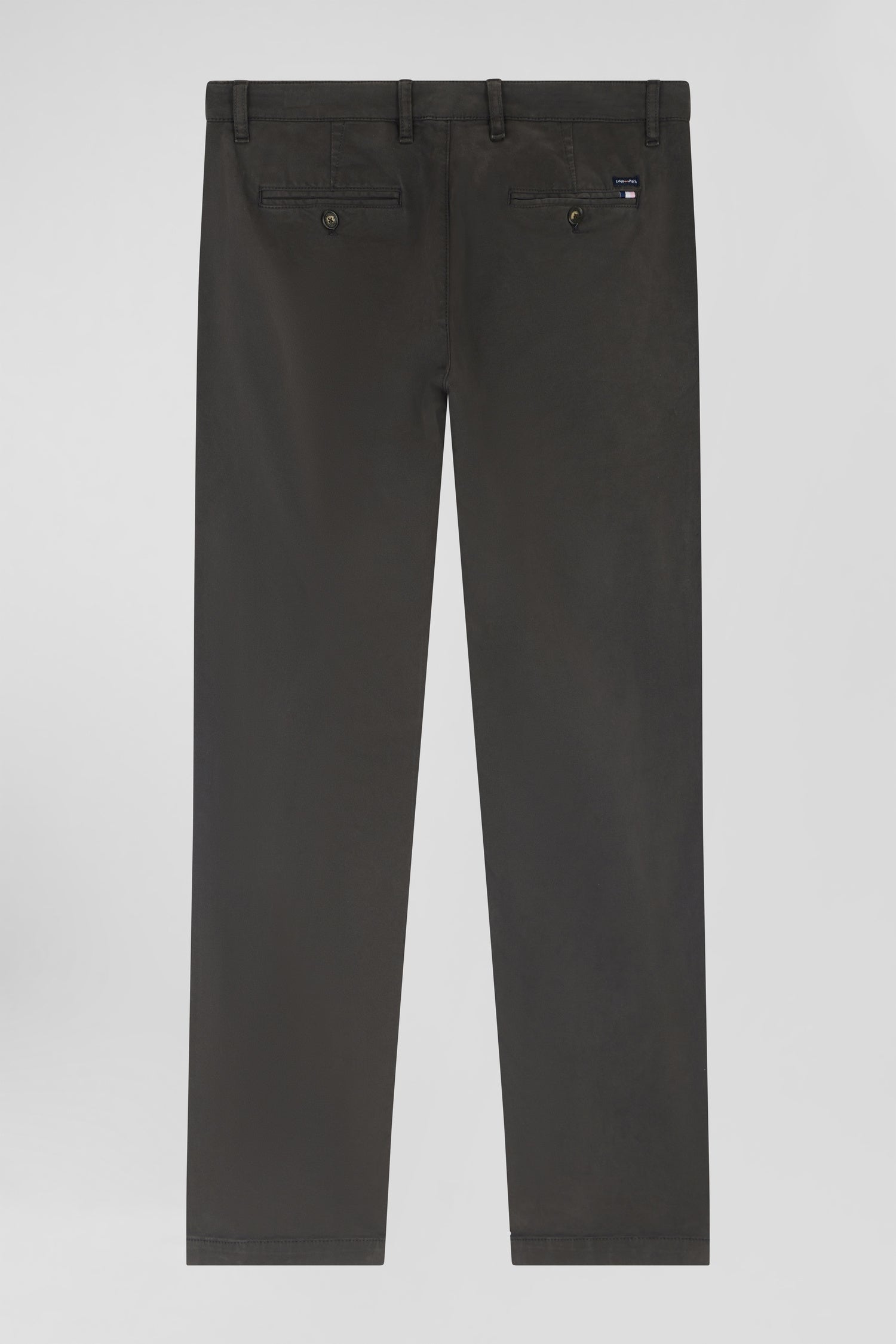 Pantalon chino noir en gabardine de coton stretch coupe Regular