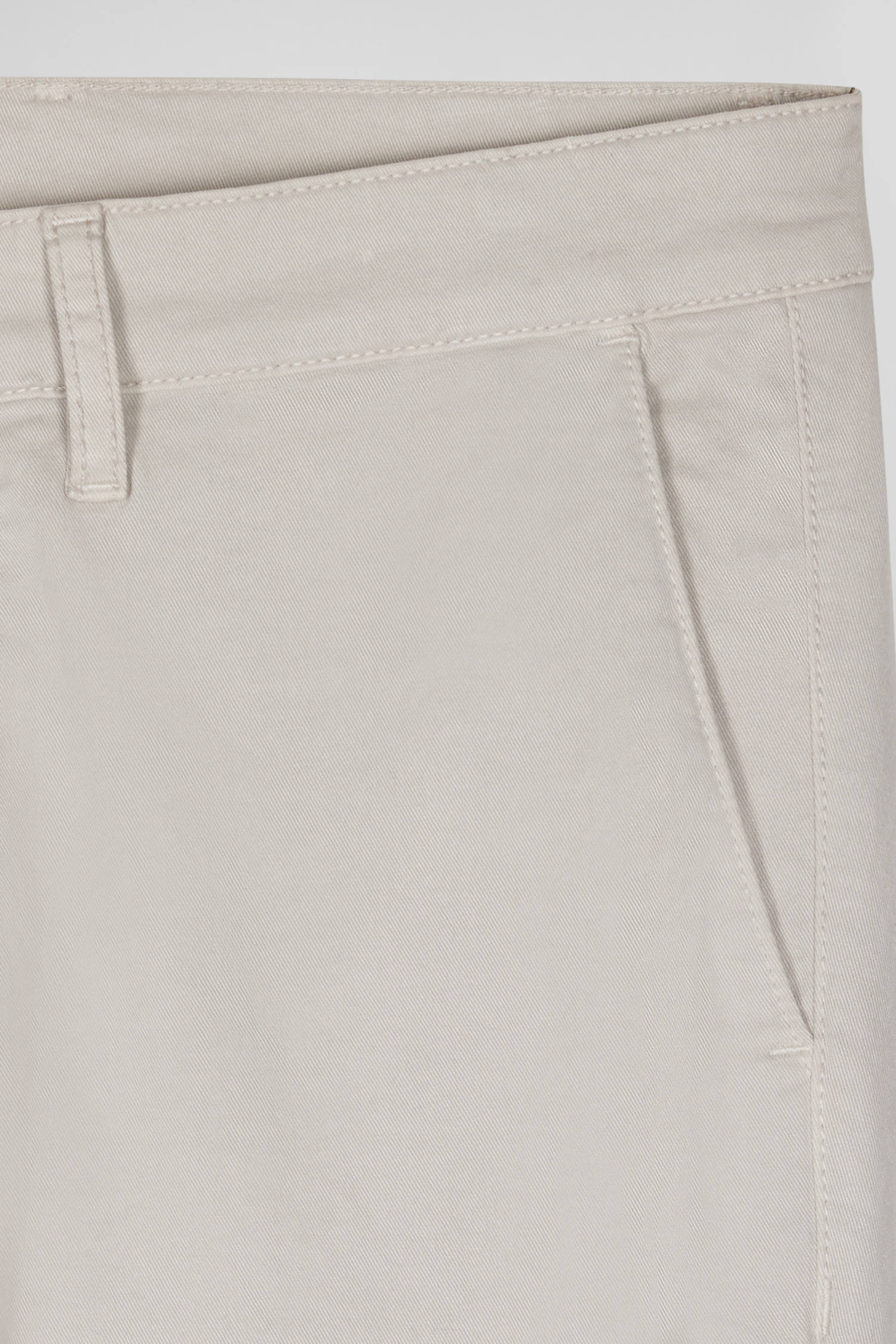 Pantalon chino uni en coton stretch beige coupe Slim