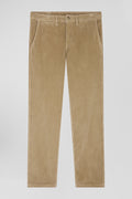 Pantalon chino en coton velours stretch chanvre coupe Regular