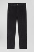 Pantalon chino en coton velours stretch kaki coupe Regular