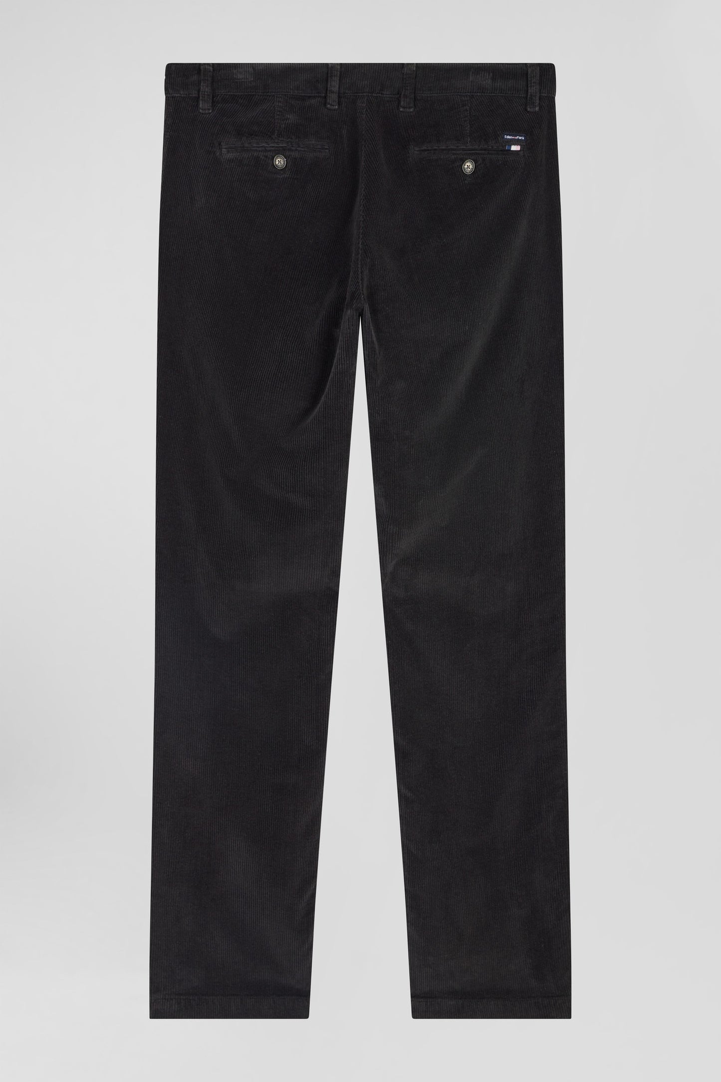 Pantalon chino en coton velours stretch kaki coupe Regular