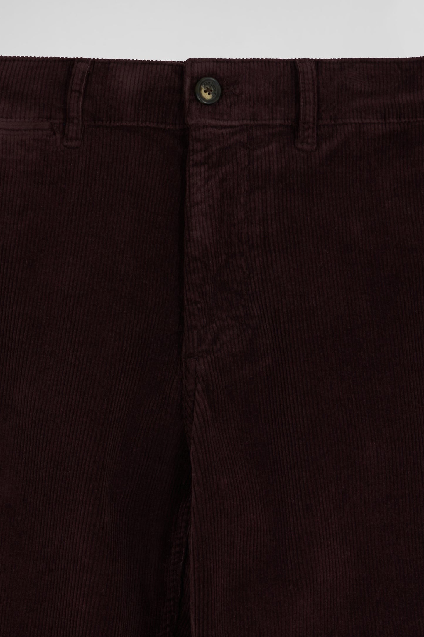 Pantalon chino en coton velours stretch bordeaux coupe Regular