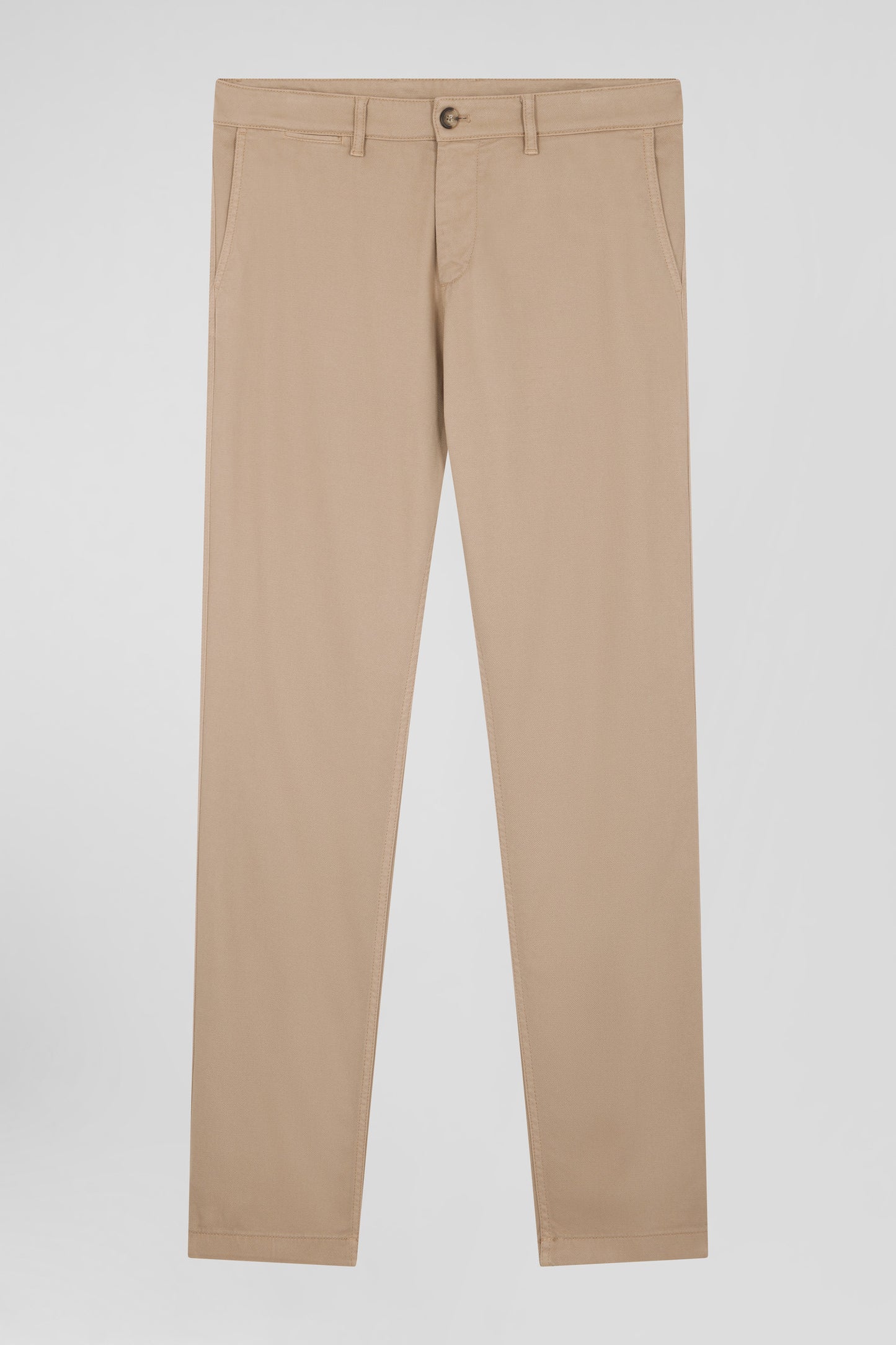 Pantalon chino en piqué de coton stretch et modal chanvre coupe Regular