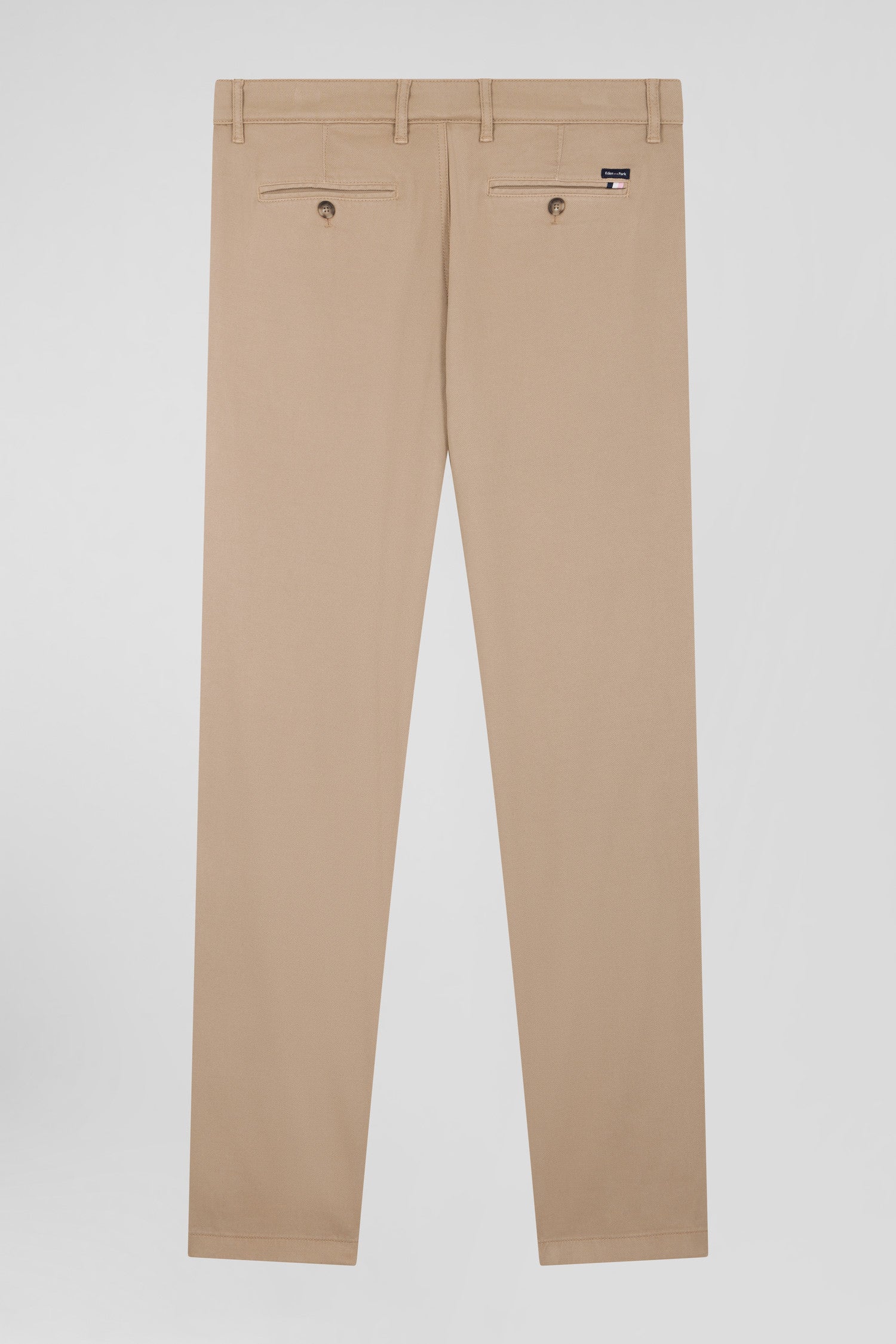 Pantalon chino en piqué de coton stretch et modal chanvre coupe Regular