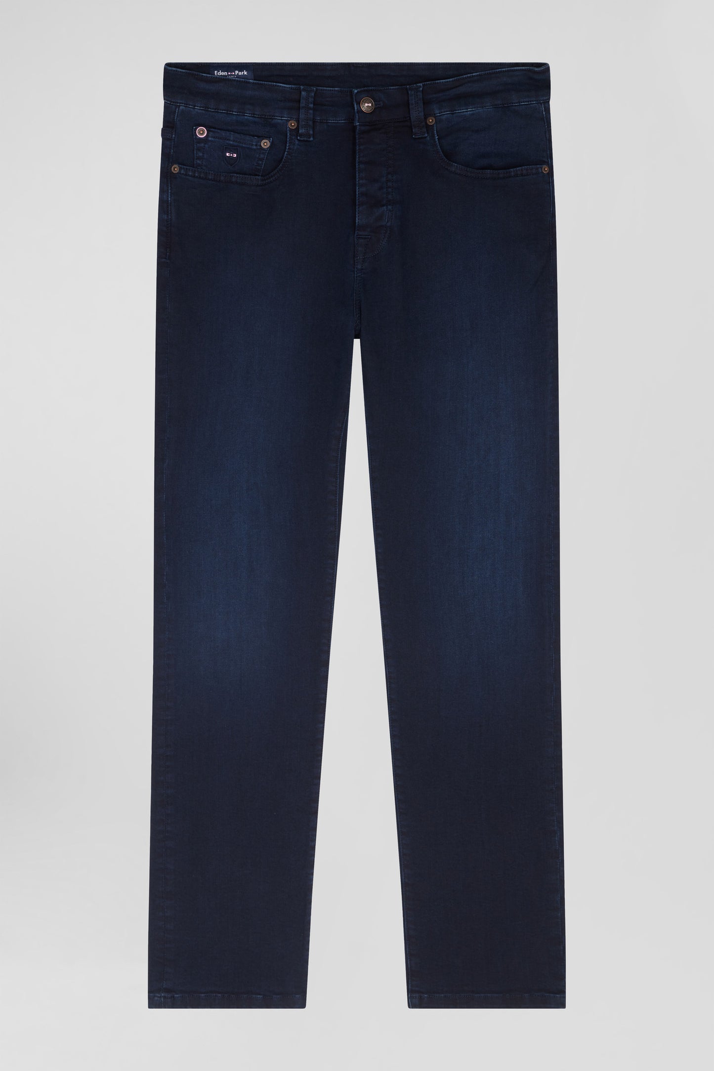 Jean en coton denim stretch bleu marine coupe Slim stone wash