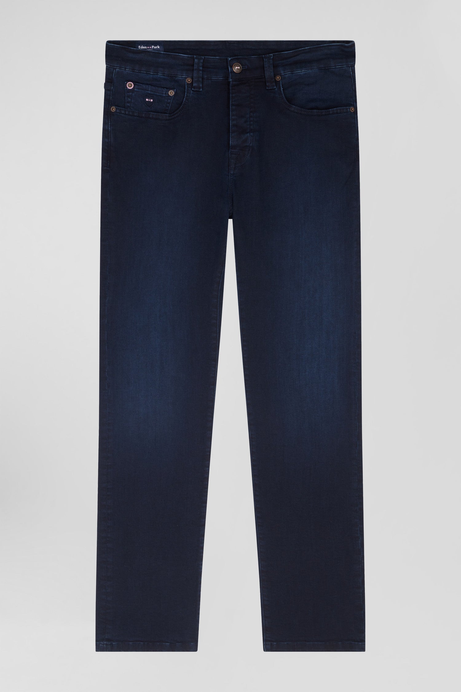 Jean en coton denim stretch bleu marine coupe Slim stone wash Eden Park