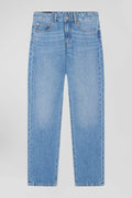 Jean 5 poches en coton bleu coupe Regular