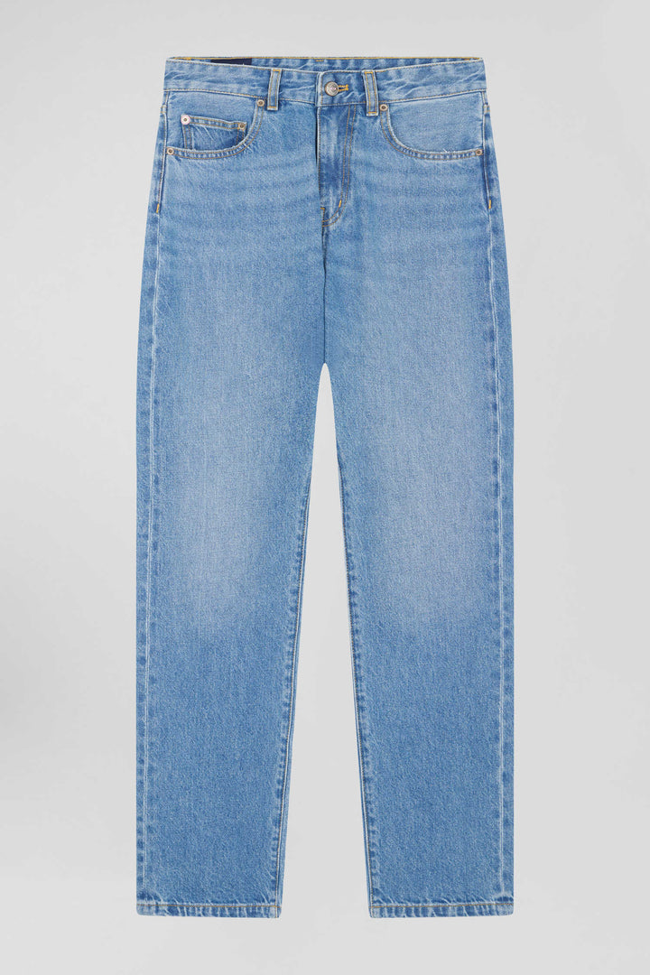 Jean 5 poches en coton bleu coupe Regular