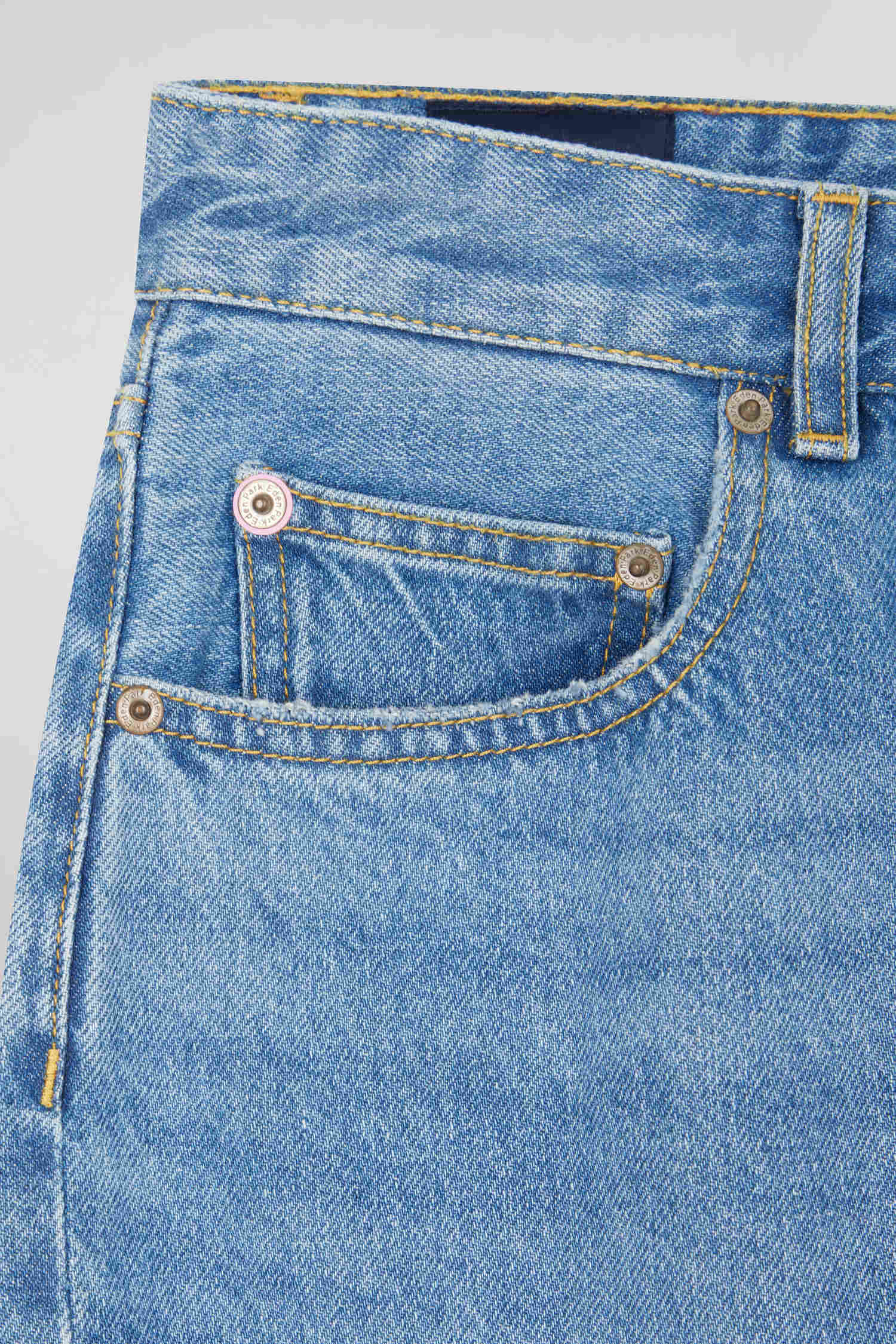 Jean 5 poches en coton bleu coupe Regular