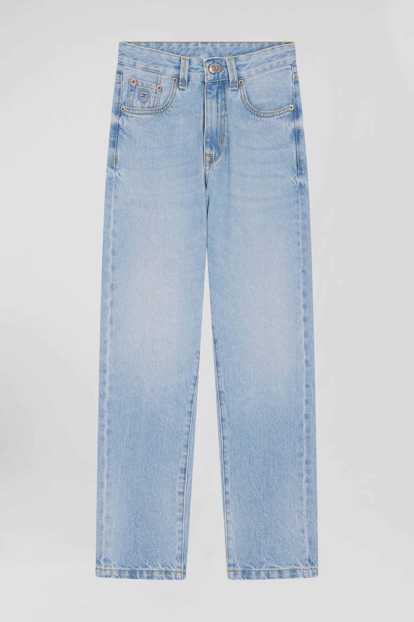 Oversize sky blue cotton denim jeans